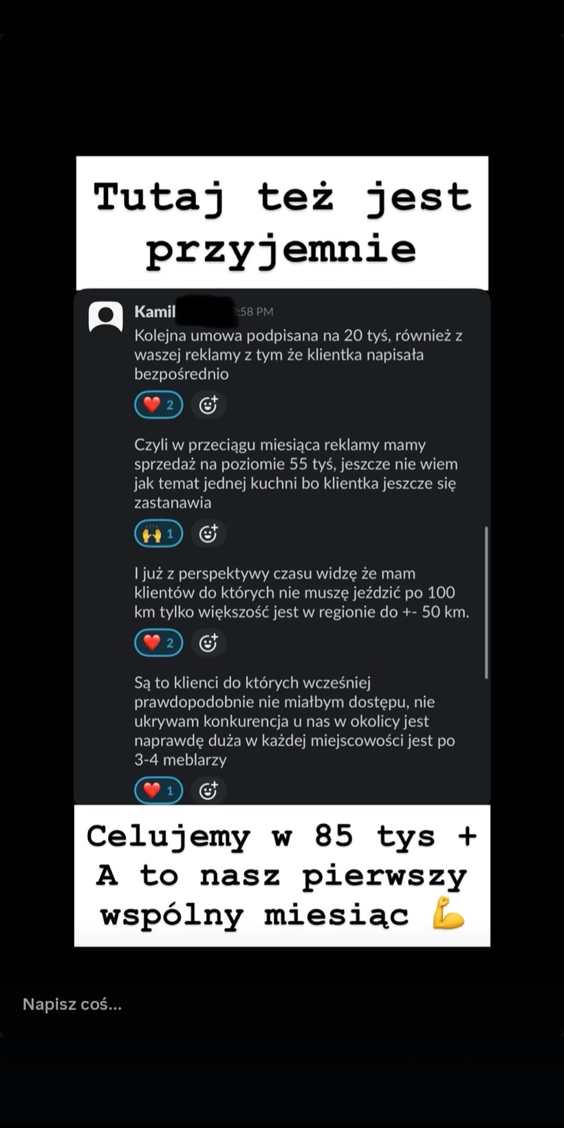 Kolejna umowa na 20 tys, celujemy w 85 tys w pierwszym miesiącu